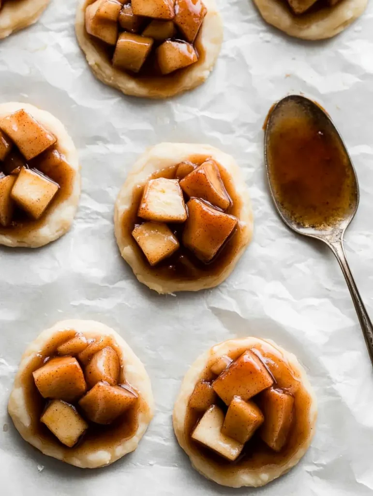 Easy Apple Hand Pies 27 apple-pie-filling-on-round-pie-dough-ready-to-be-folded
