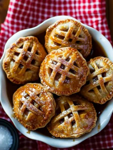Easy Apple Hand Pies 38 glazed-mini-apple-hand-pies-in-a-white-bowl-on-red-checkered-cloth