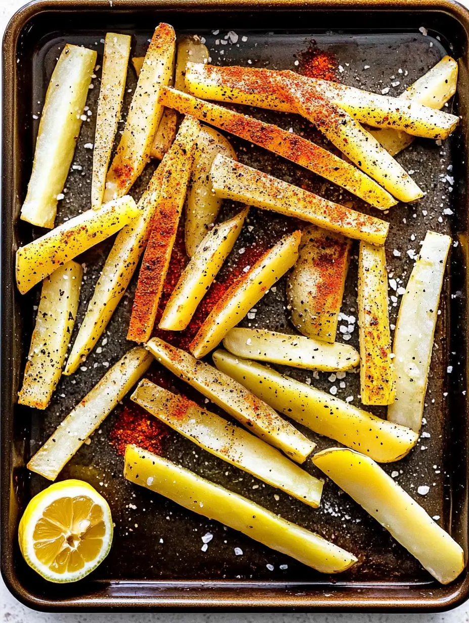 Easy Chicken Pita With Tzatziki 28 potato-fries-seasoned-with-paprika-and-black-pepper-on-baking-tray