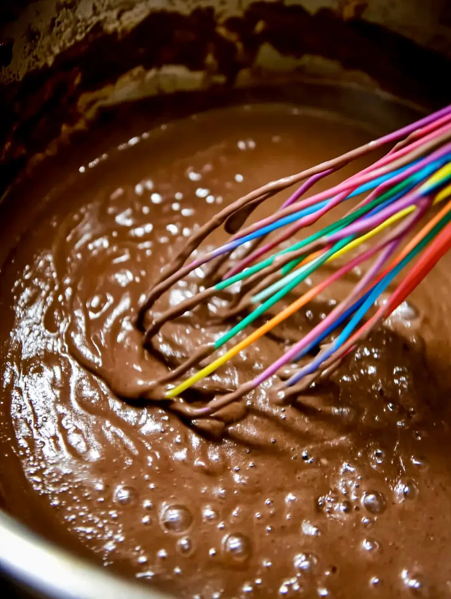 bowl-of-chocolate-mayonnaise-cake-batter-being-whisked-with-colorful-whisk