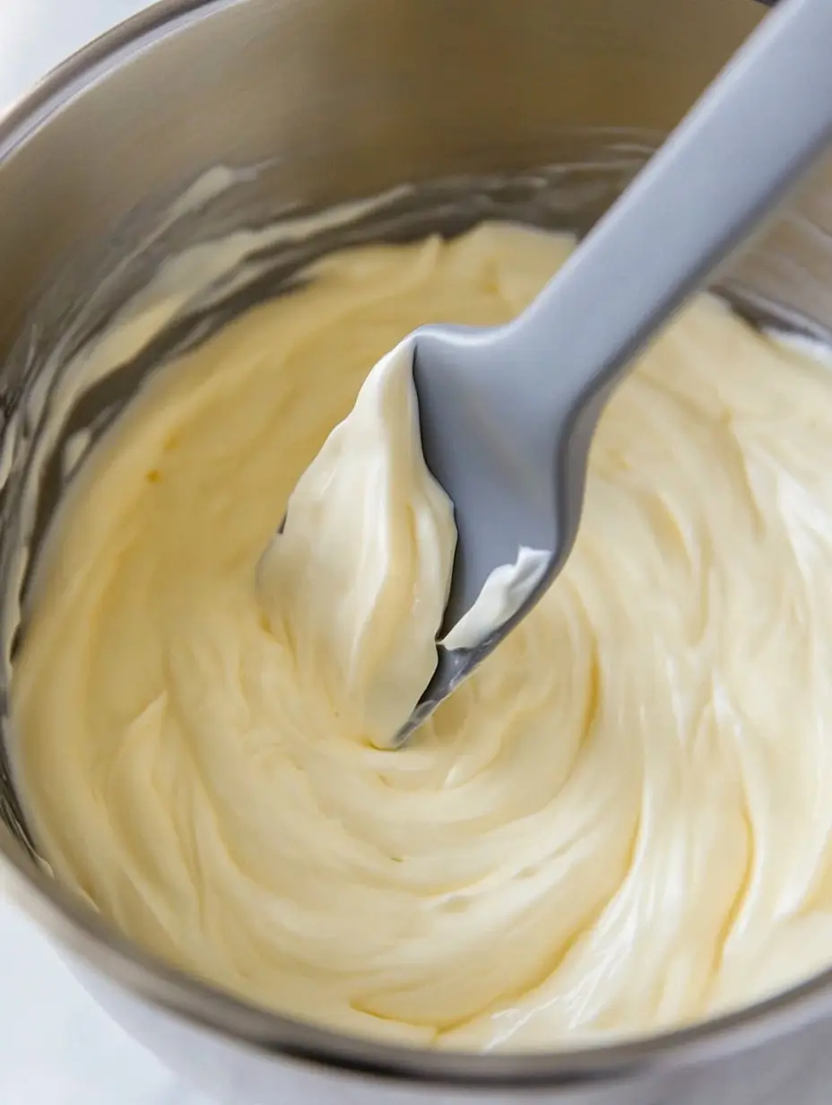 CINNAMON ROLL CHEESECAKE 6 Fluffy-cinnamon-cream-cheese-filling-in-a-mixing-bowl-with-a-spatula
