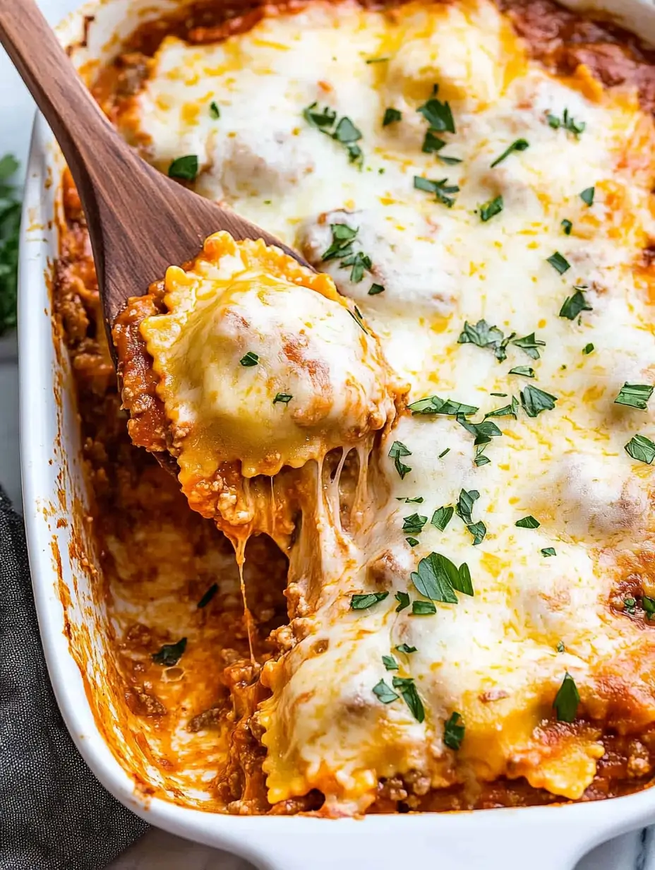 Million Dollar Ravioli Casserole 10 cheesy-million-dollar-ravioli-casserole-with-parsley-garnish