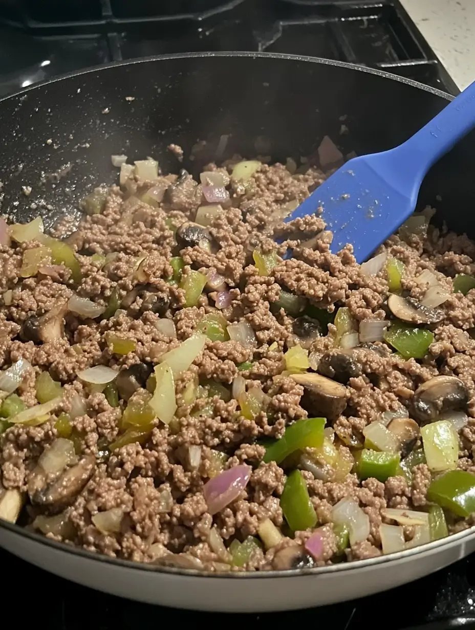 philly cheesesteak pasta step 2