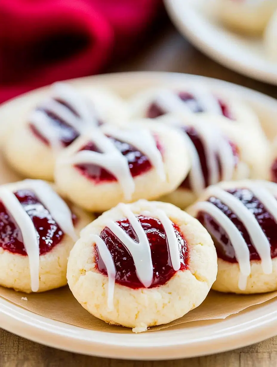 Raspberry Shortbread Cookies 2 raspberry-shortbread-cookies-on-a-plate-drizzled-with-icing
