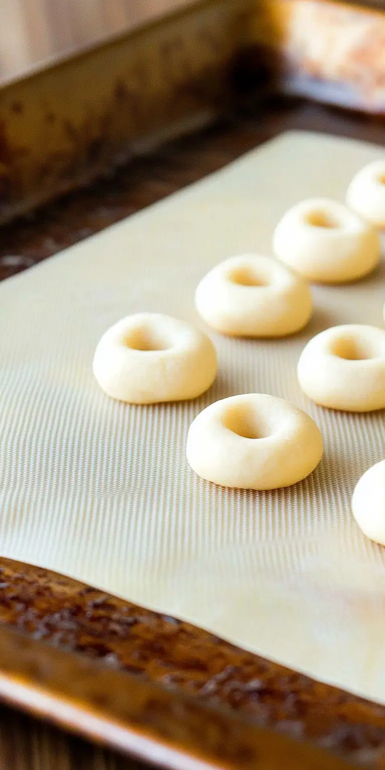 Raspberry Shortbread Cookies 7 unbaked-cookie-dough-with-thumbprint-indentation-on-baking-tray