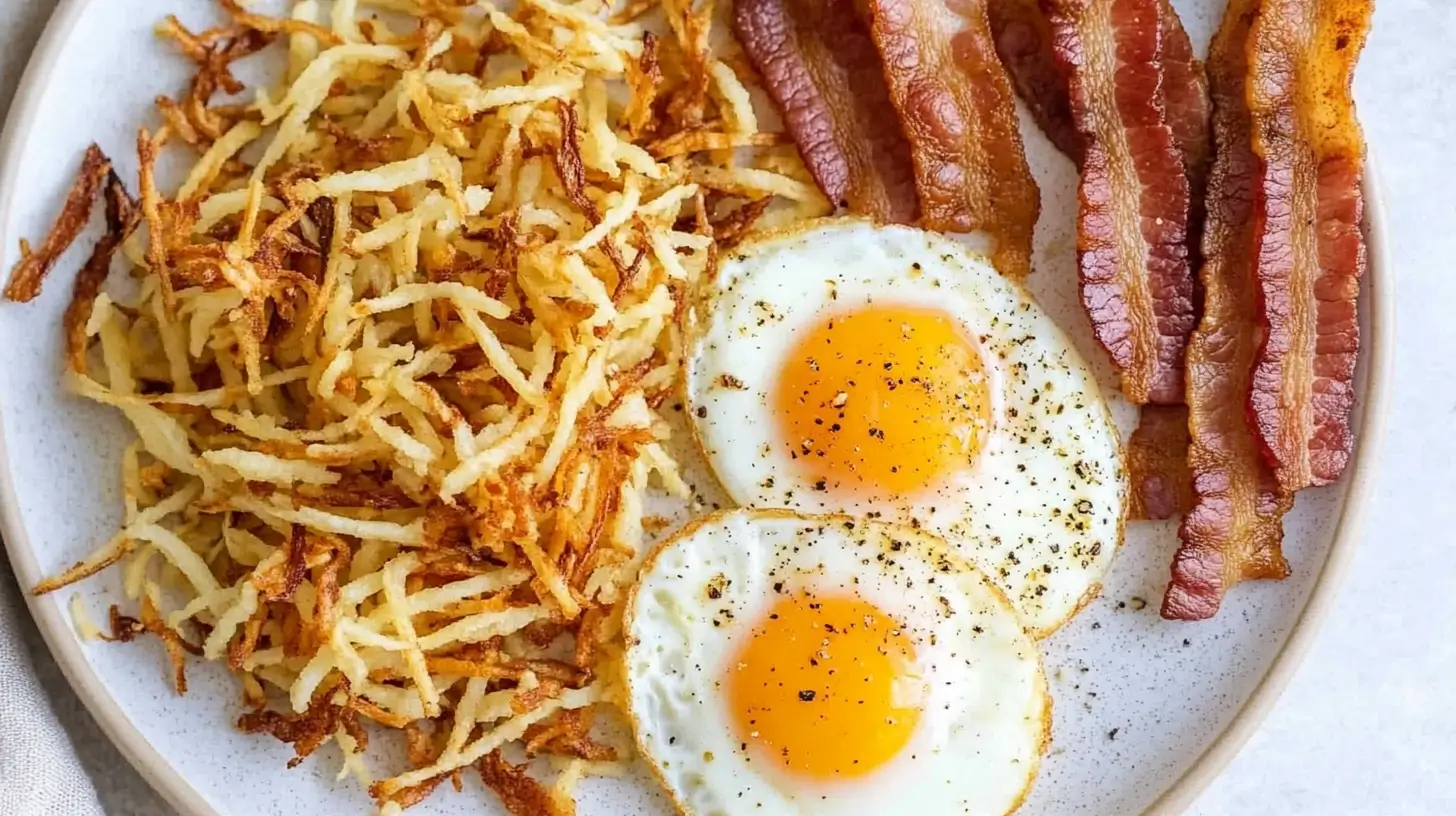 Classic-breakfast-with-air-fryer-hash-browns