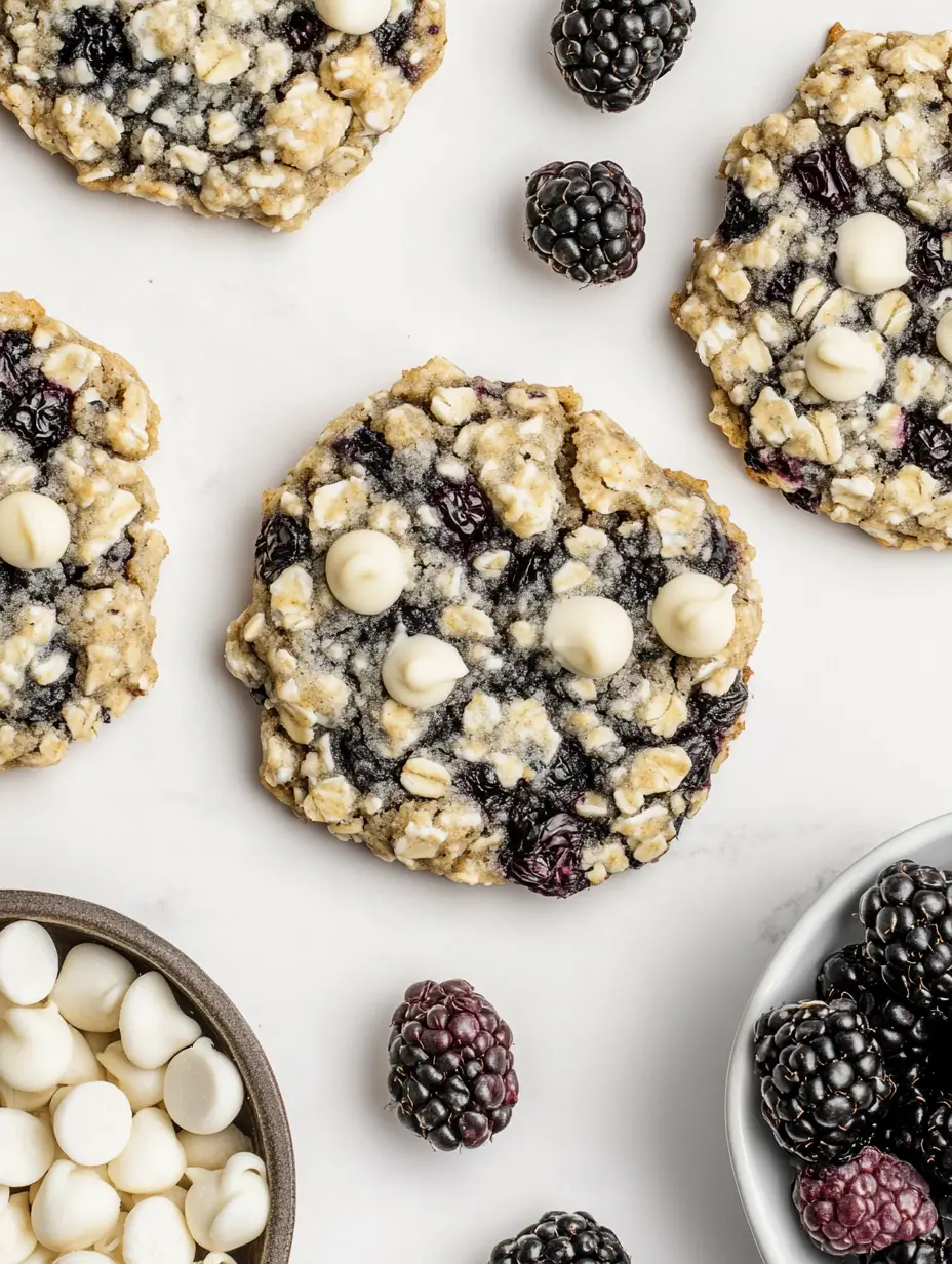 closeup-of-freshly-baked-blackberry-oatmeal-cookies