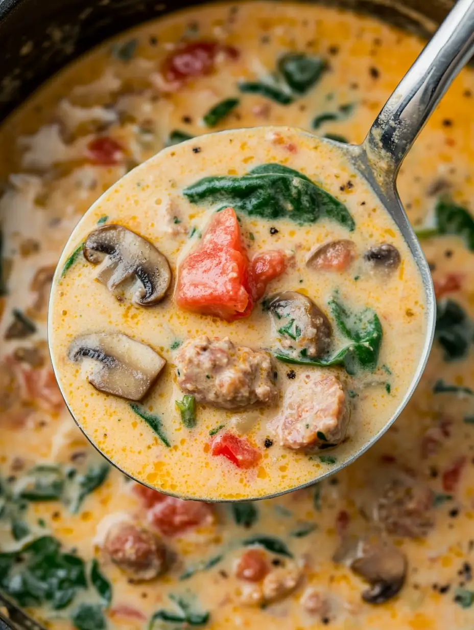 creamy-parmesan-italian-sausage-soup-ground-sausage-and-mushrooms