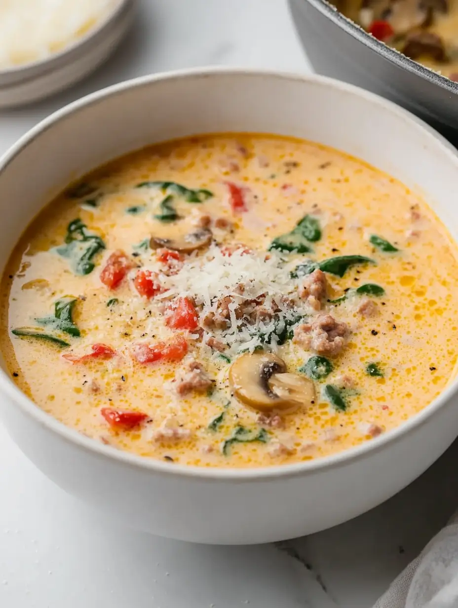 creamy-parmesan-italian-sausage-soup-pot-with-parmesan