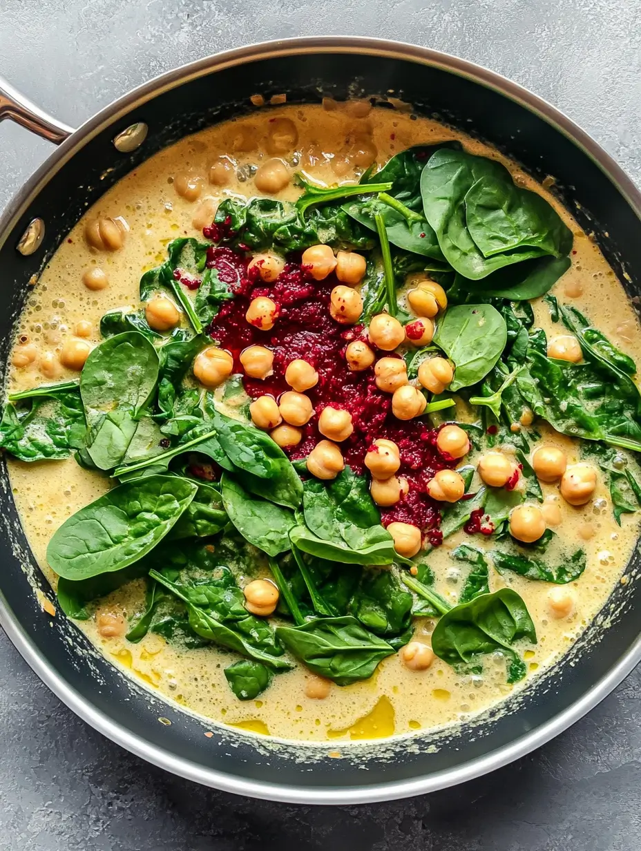 process-shot-of-making-marry-me-chickpeas-in-a-skillet