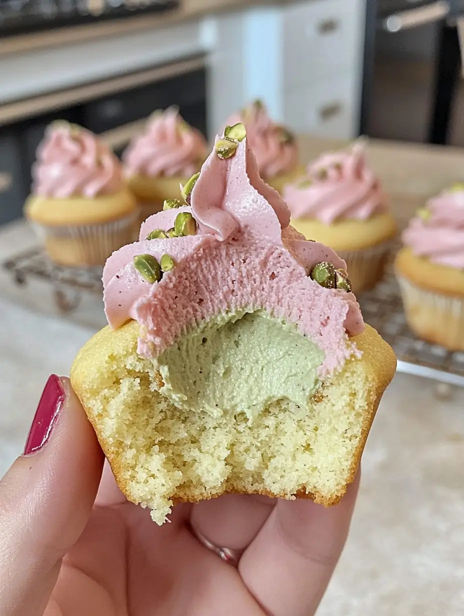 Pistachio and Raspberry Cupcakes Made Simple 13 pistachio-and-raspberry-cupcake-closeup