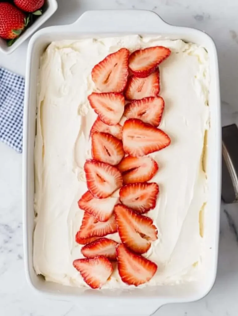Strawberry Tres Leches Cake 44 Strawberry-tres-leches-cake-Whipped-cream-topped-with-fresh-strawberry-slices