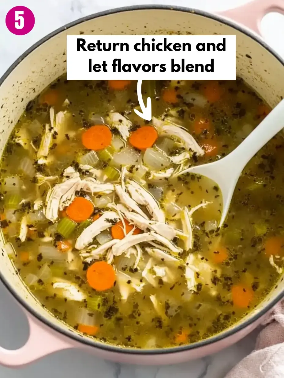 Easy and Hearty Chicken and Rice Soup 26 Return-chicken-and-let-flavors-blend
