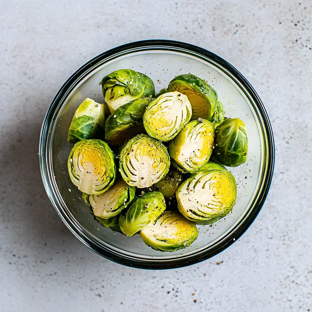 Ridiculously Crispy Air Fryer Brussels Sprouts 18 Seasonned-Brussels-Sprouts