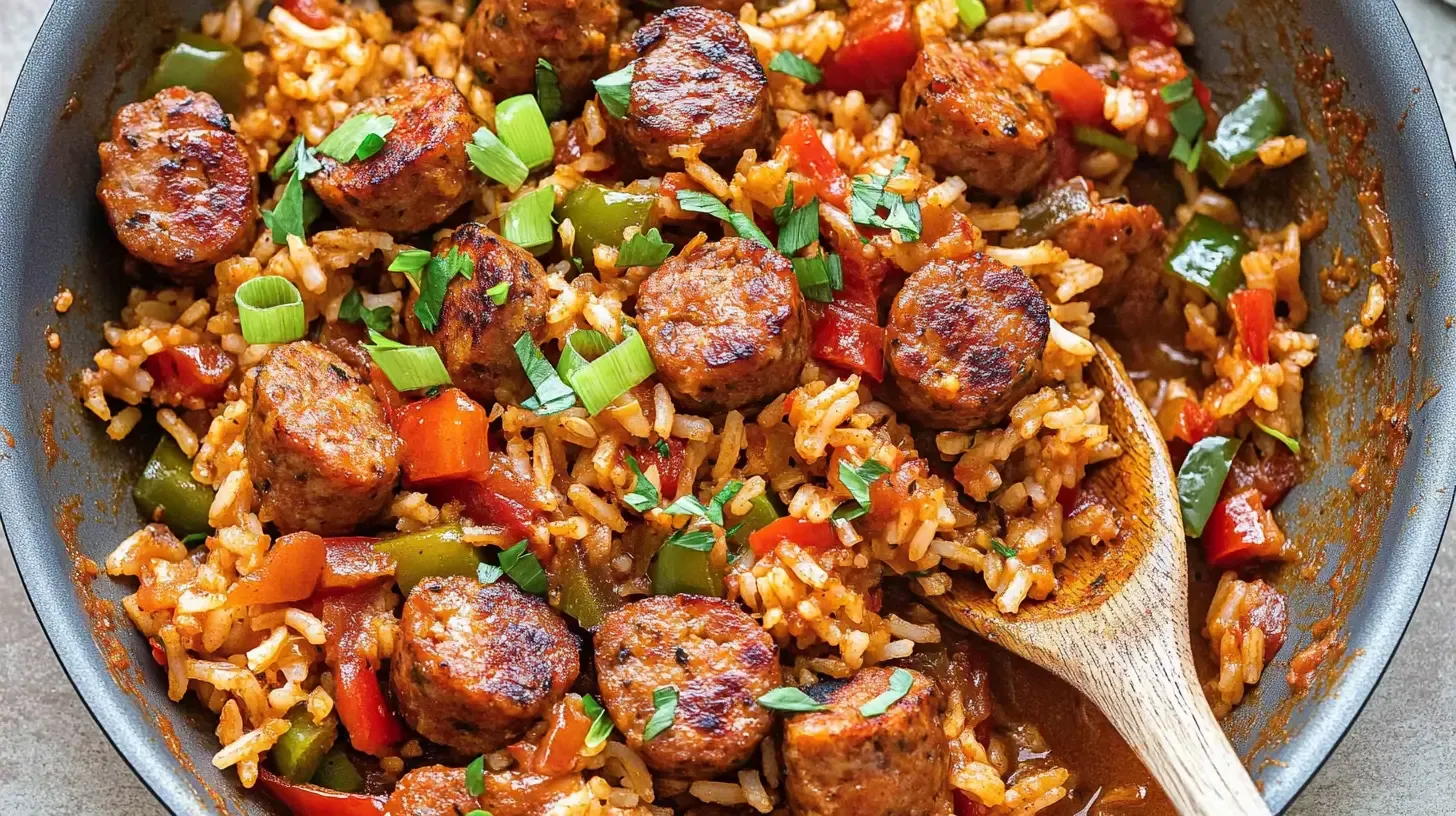 Dinner Recipes 7 cajun-sausage-and-rice-skillet