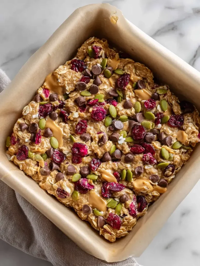Banana Trail Mix Breakfast Bars 16 banana-trail-mix-breakfast-bars-dough