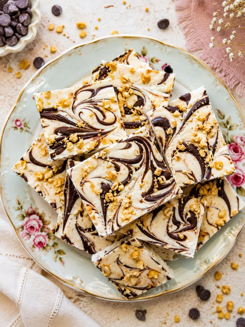 cottage-cheese-bark-pieces-on-vintage-plate