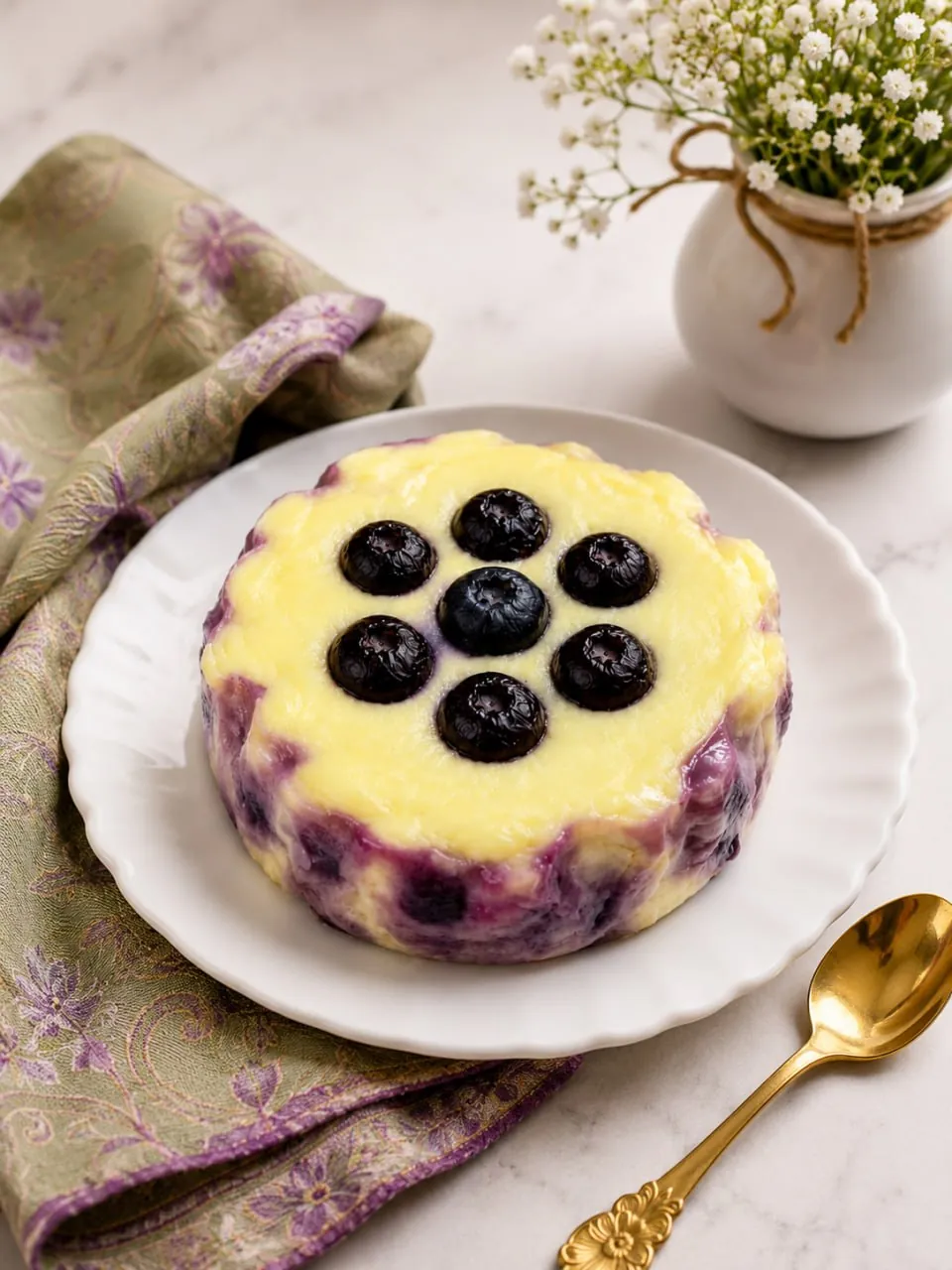 Lemon Blueberry Cheesecake 9 Single-serve lemon blueberry cheesecake topped with fresh blueberries