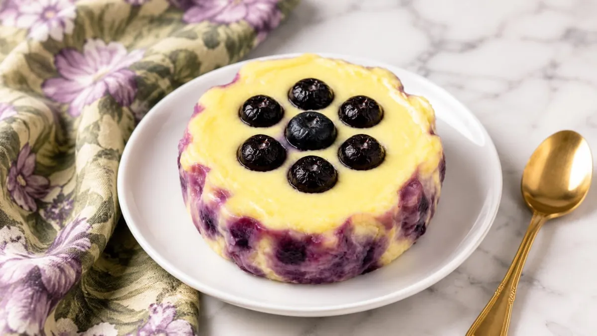 Easy Homemade Recipes 34 Lemon blueberry cheesecake topped with blueberries on a white plate