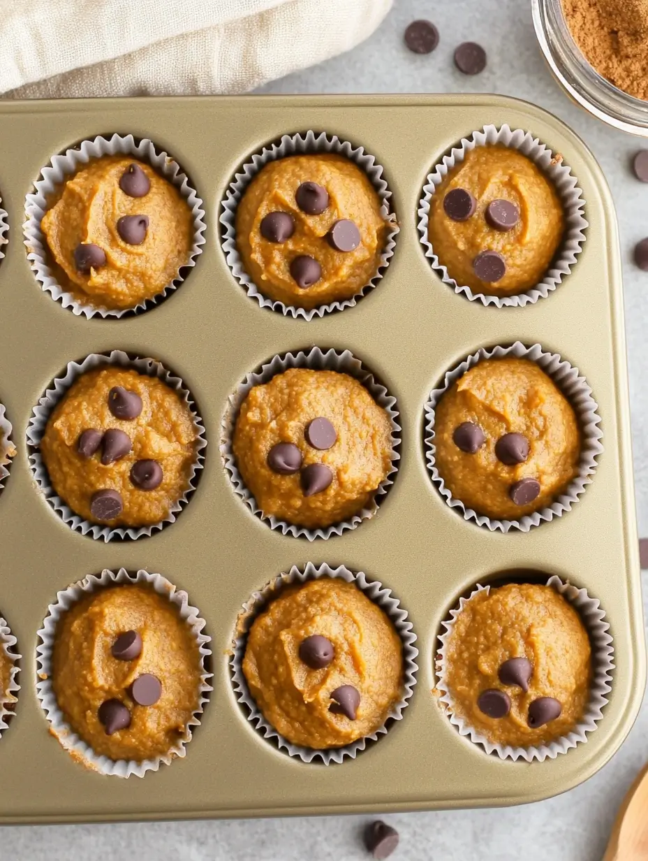 Pumpkin Banana Muffins 6 Baking-Tray-of-Muffins-with-Chocolate-Chips