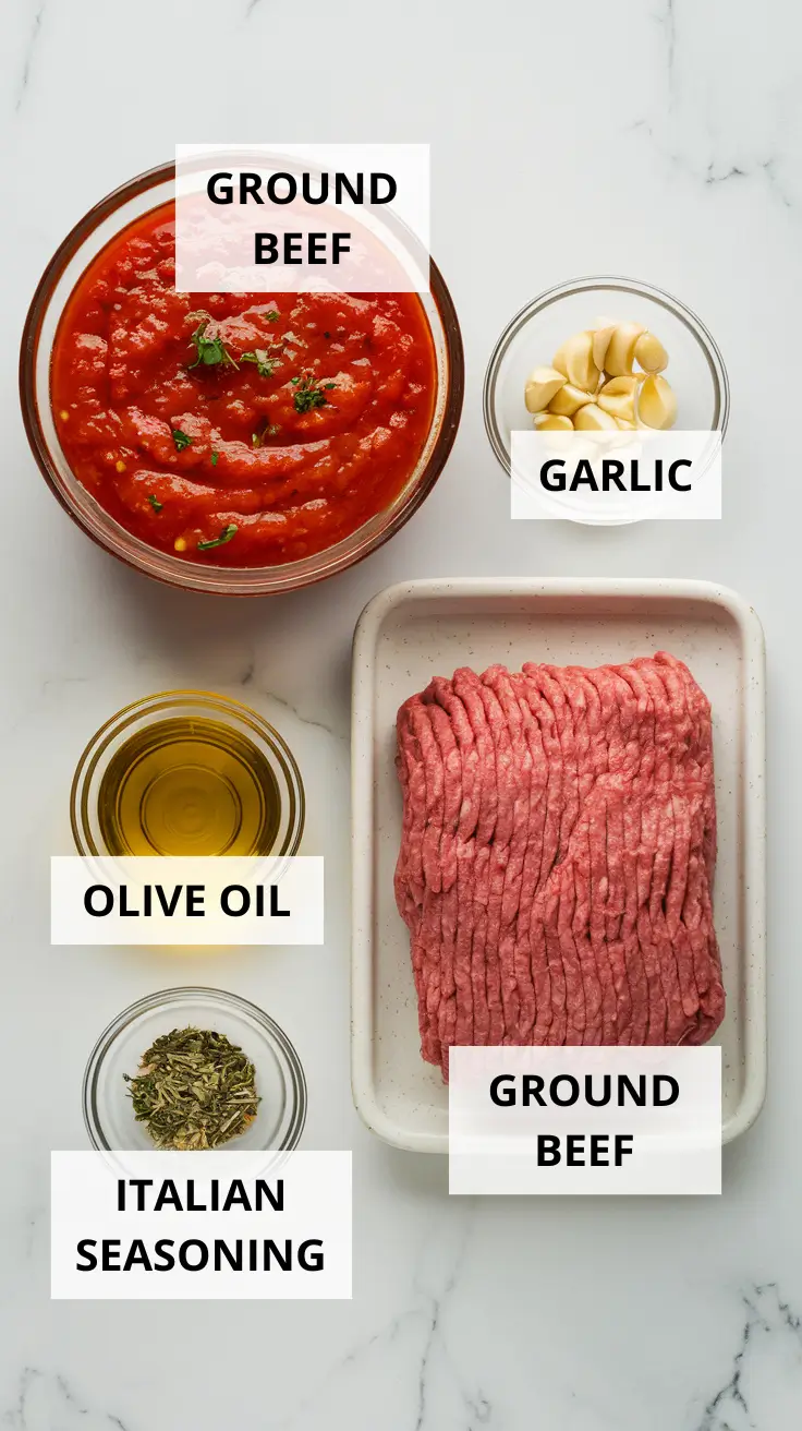 Million Dollar Ravioli Casserole 2 Olive-Oil-Lean-Ground-Beef-Minced-Garlic-Dried-Italian-Seasoning-Marinara-Sauce