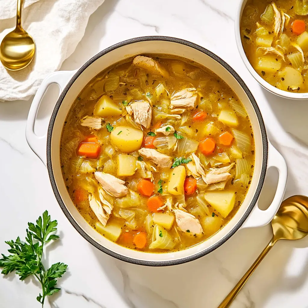 Chicken Cabbage Soup for Quick Fat Burning 47 chicken-cabbage-soup-in-a-white-dutch-oven
