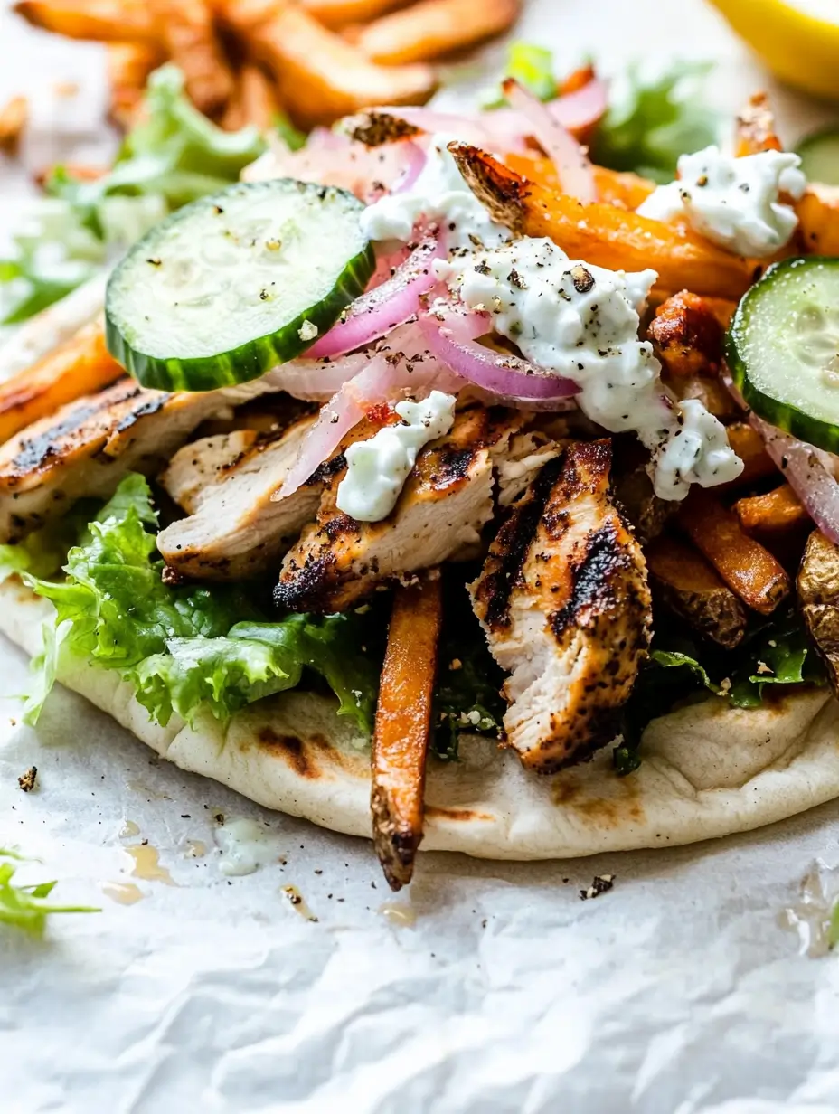 Chicken Pita With Tzatziki 30 grilled-chicken-pita-with-lettuce-cucumber-red-onion