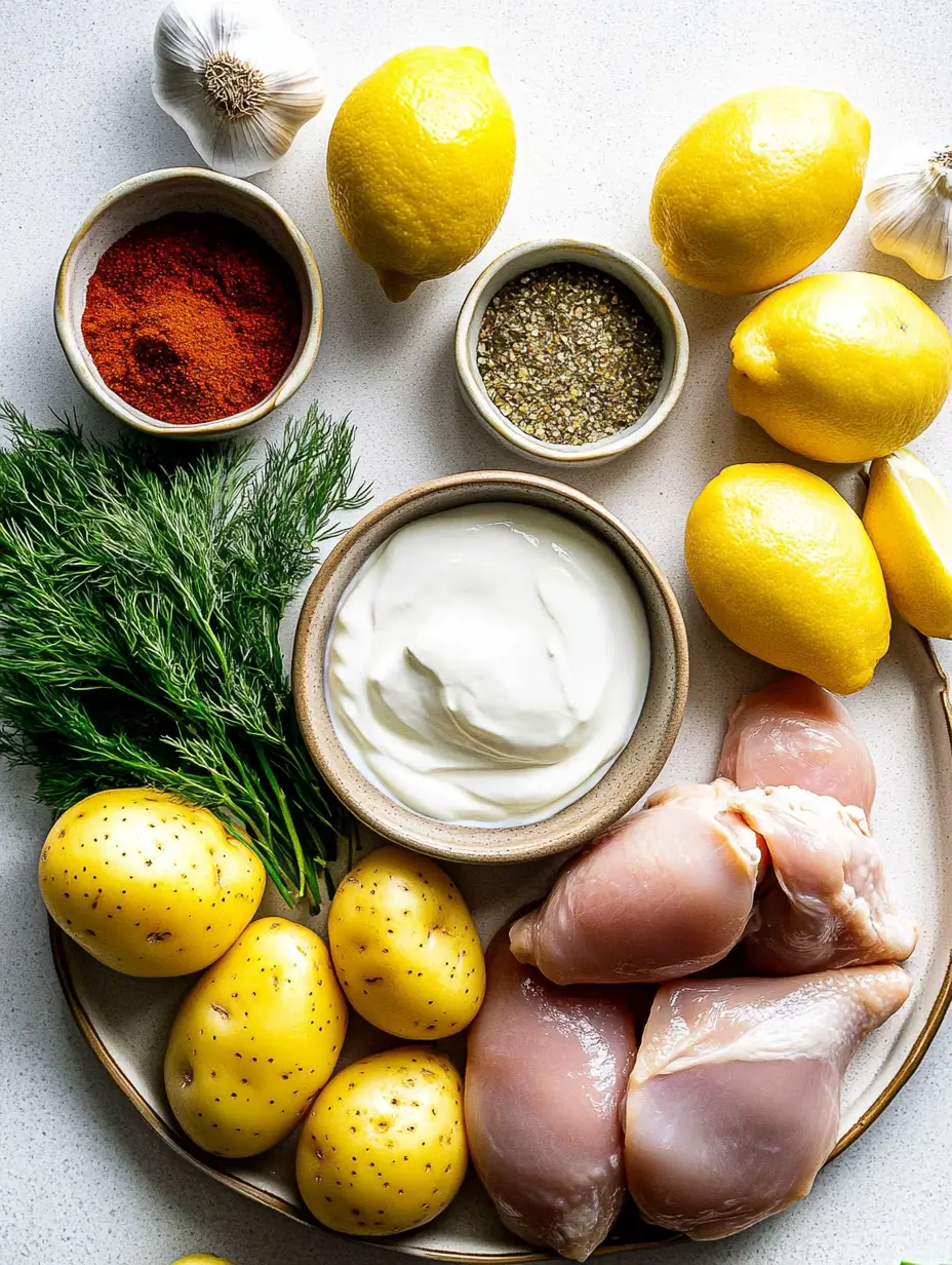 Chicken Pita With Tzatziki 22 chicken-pita-ingredients-including-chicken-potatoes-dill-garlic-and-lemon