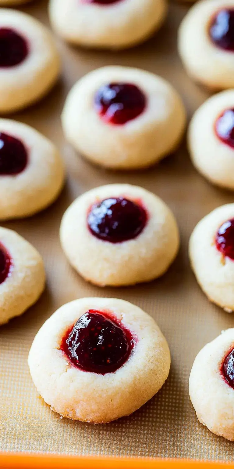 Raspberry Shortbread Cookies 8 raspberry-shortbread-cookies-topped-with-jam-before-baking