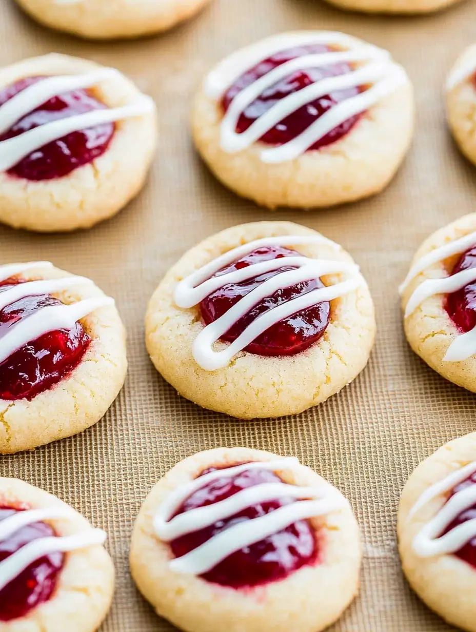Raspberry Shortbread Cookies 9 rows-of-raspberry-shortbread-cookies-drizzled-with-white-icing