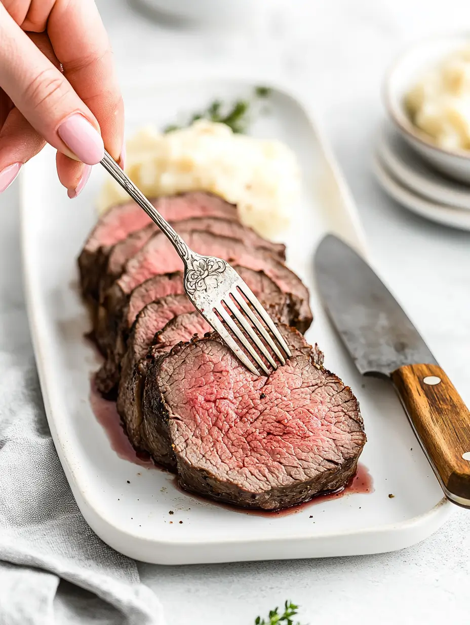 Easy and Juicy Air Fryer Beef Tenderloin 10 air-fryer-juicy-beef-tenderloin-served