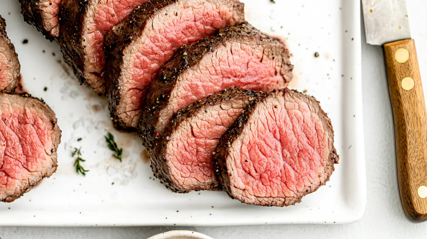 air fryer juicy beef tenderloin featured image recipe