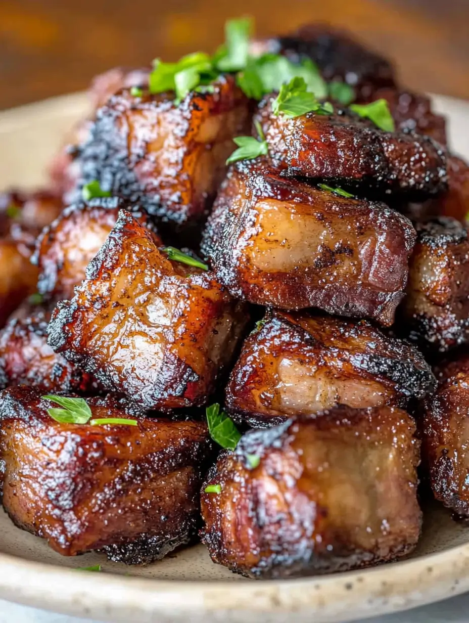 Air Fryer Pork Belly Bites 14 olden-pork-belly-bites-with-a-caramelized-coating-arranged