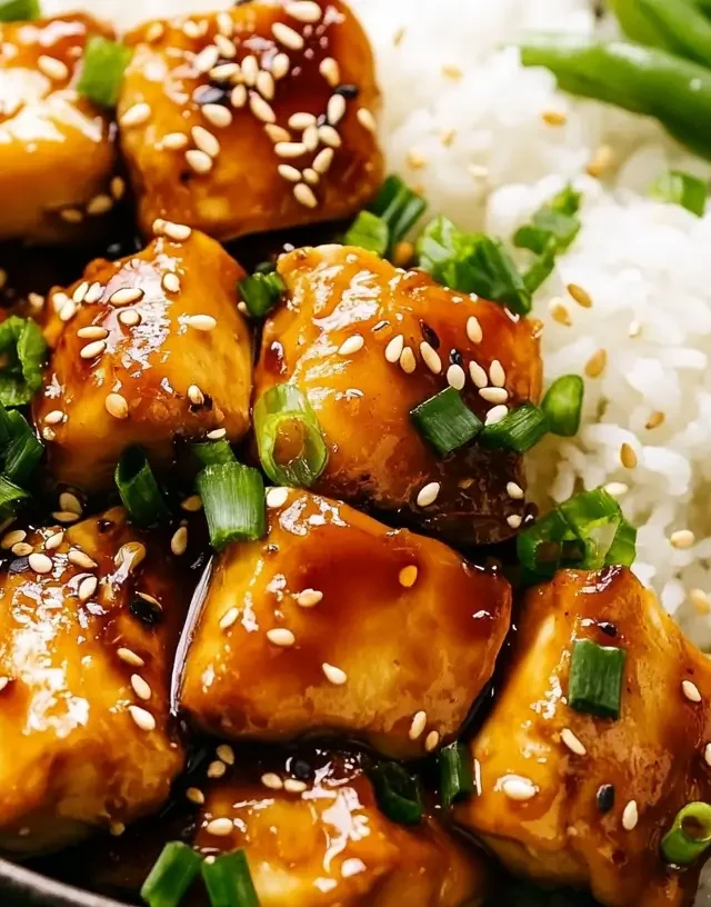 side-view-of-air-fryer-teriyaki-chicken-served-with-rice-and-green-beans