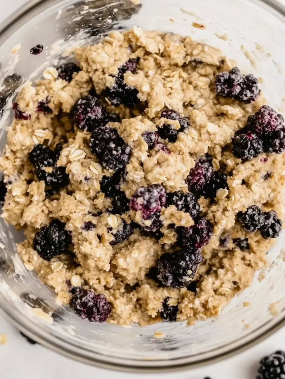 Blackberry Oatmeal Cookies 21 oatmeal-cookie-dough-with-blackberries-in-a-glass-bowl