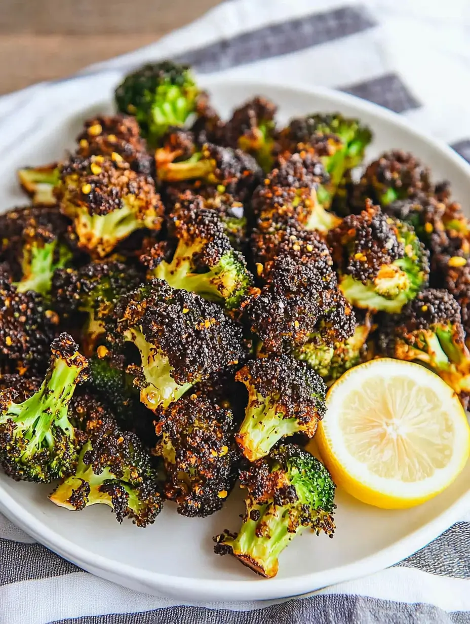 Frozen Broccoli in Air Fryer 17 golden-air-fried-broccoli-with-lemon-slice