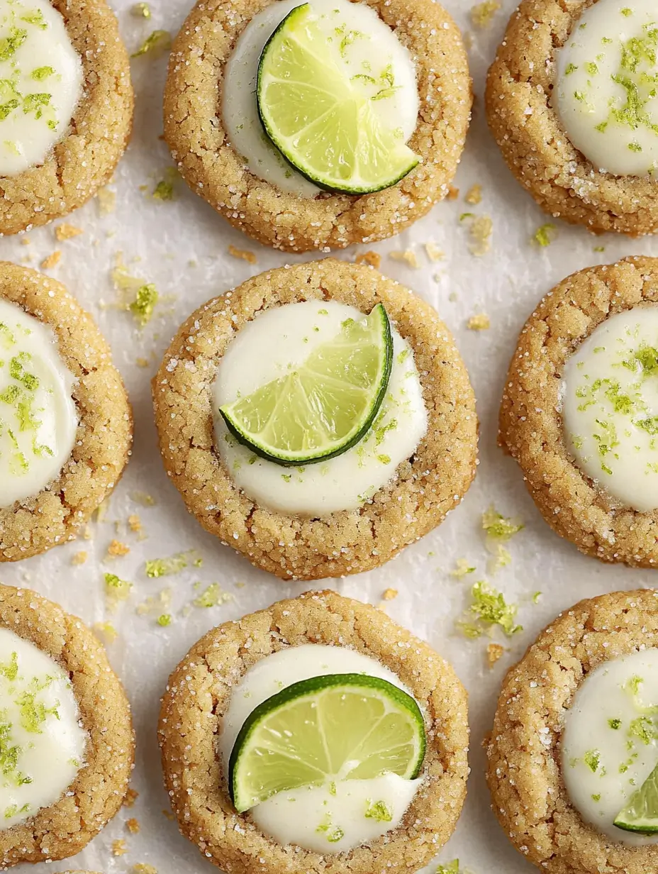 Key Lime Pie Cookies 8 multiple-key-lime-pie-cookies-topped-with-lime-slice-and-zest