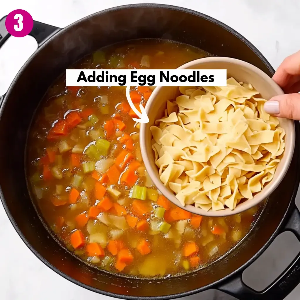 Incredibly Easy Chicken Noodle Soup Recipe 15 Adding-Egg-Noodles