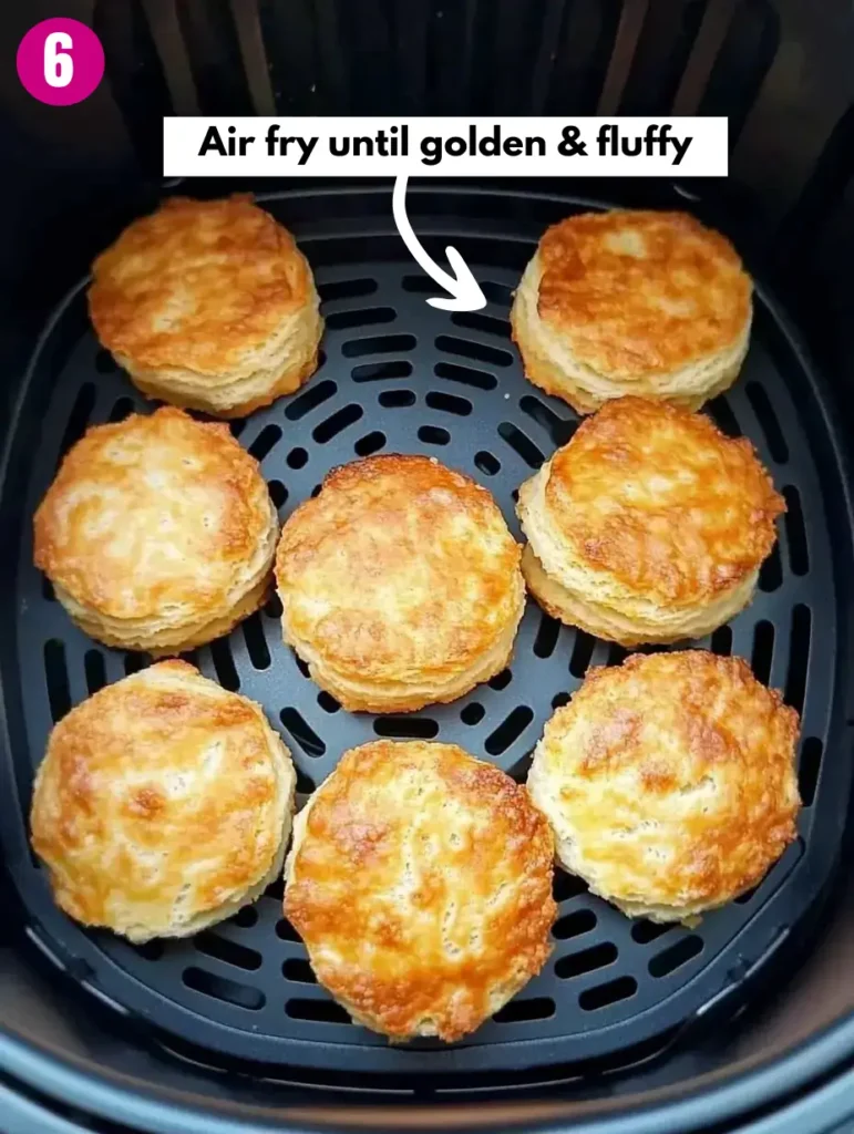 Fluffy Easy Air Fryer Biscuits 22 Air-fry-until-golden-fluffy