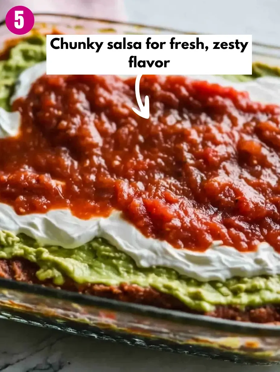 The BEST 7-Layer Bean Dip Recipe 16 Chunky-salsa-for-fresh-zesty-flavor