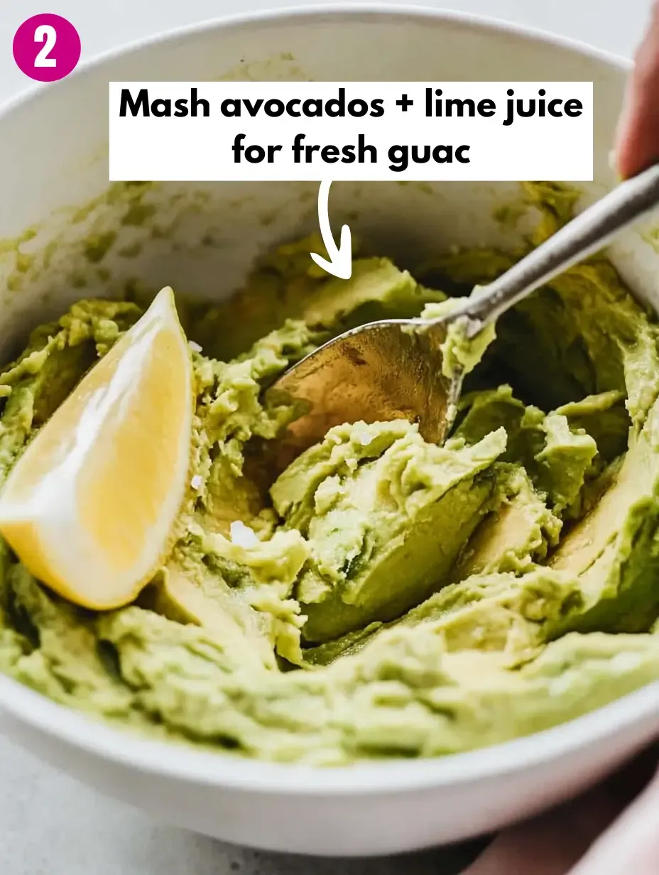 The BEST 7-Layer Bean Dip Recipe 13 Mash-avocados-lime-juice-for-fresh-guac