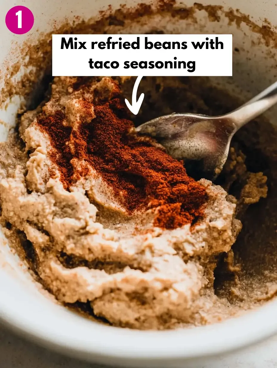 The BEST 7-Layer Bean Dip Recipe 12 Mix-refried-beans-with-taco-seasoning