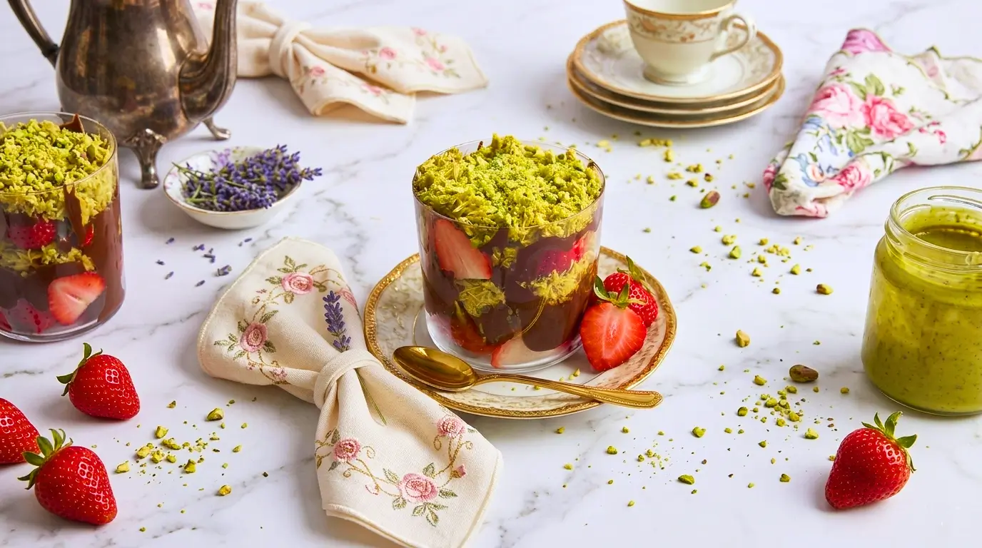 strawberry-dubai-chocolate-cup-layered-dessert-glass