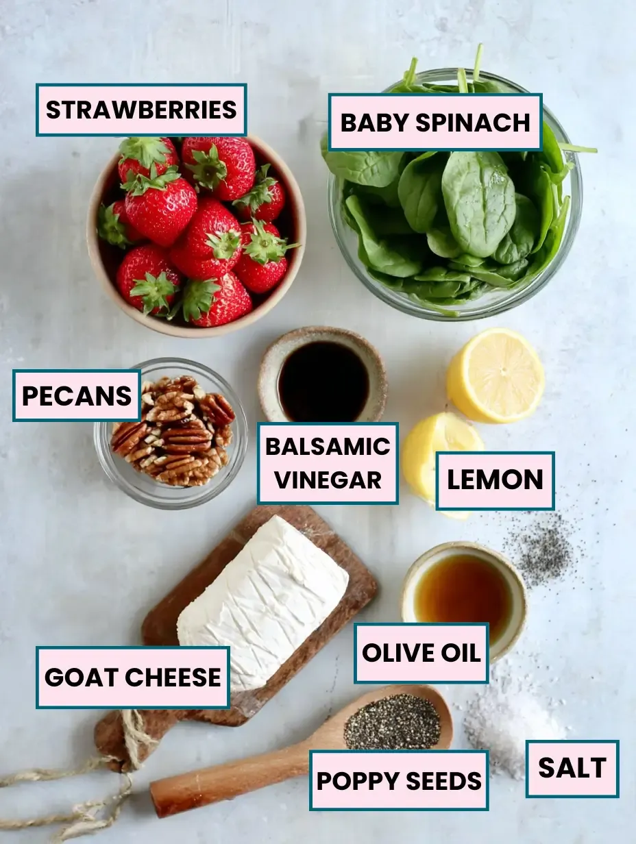 Strawberry Spinach Salad with Goat Cheese 14 Strawberry-Spinach-Salad-with-Goat-Cheese-Ingredients