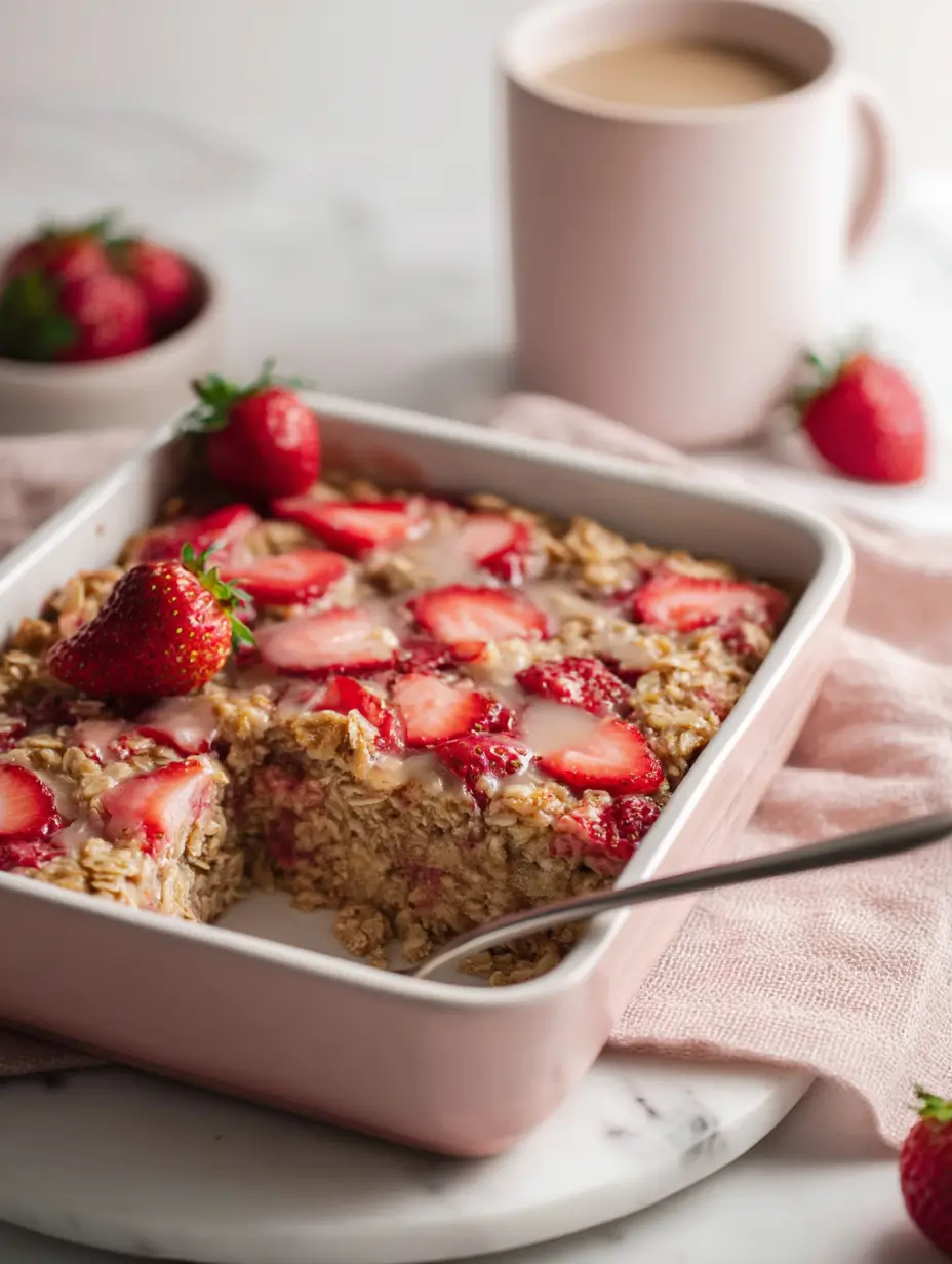Feel-Good Baked Strawberry Oatmeal Recipe 8 baked-strawberry-oatmeal-5