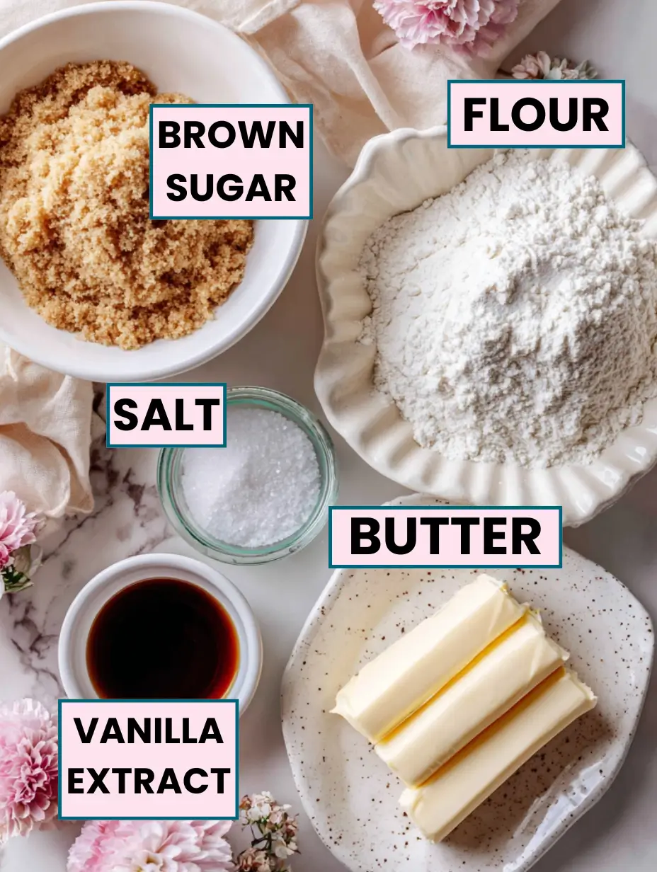 Easy Brown Sugar Shortbread Cookies: Buttery & Caramelly 8 brown-sugar-shortbread-cookies-ingredient