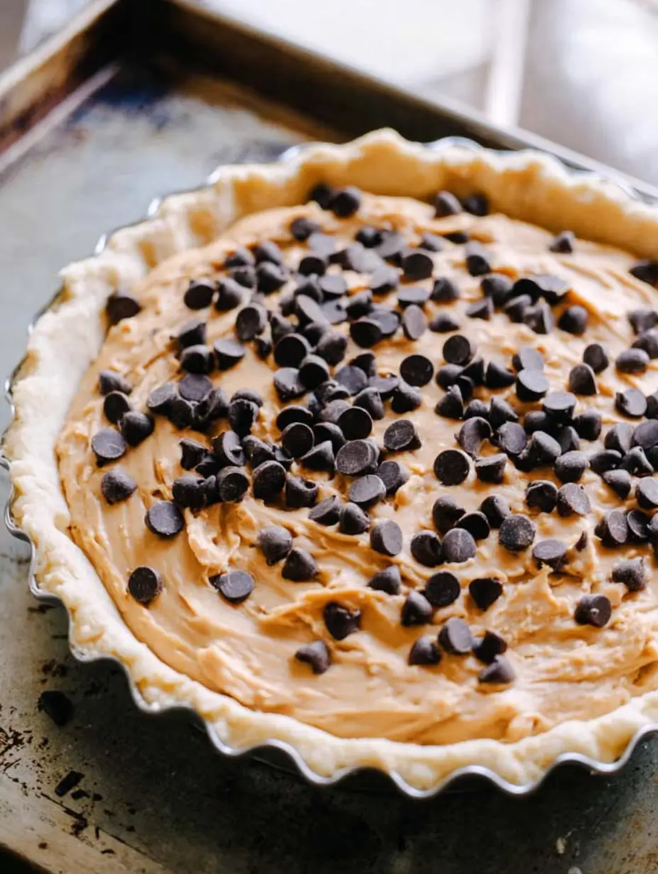 Easy Peanut Butter Chocolate Chip Cookie Pie Recipe 5 peanut-butter-chocolate-chip-cookie-pie-step-2