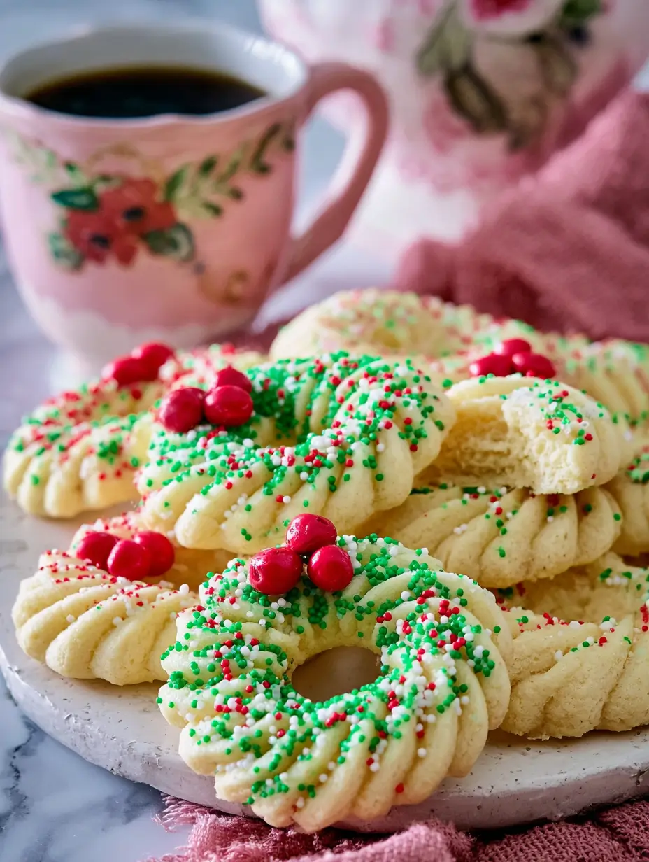spritz-wreath-cookies-recipe-buttery-holiday-wreath-cookies