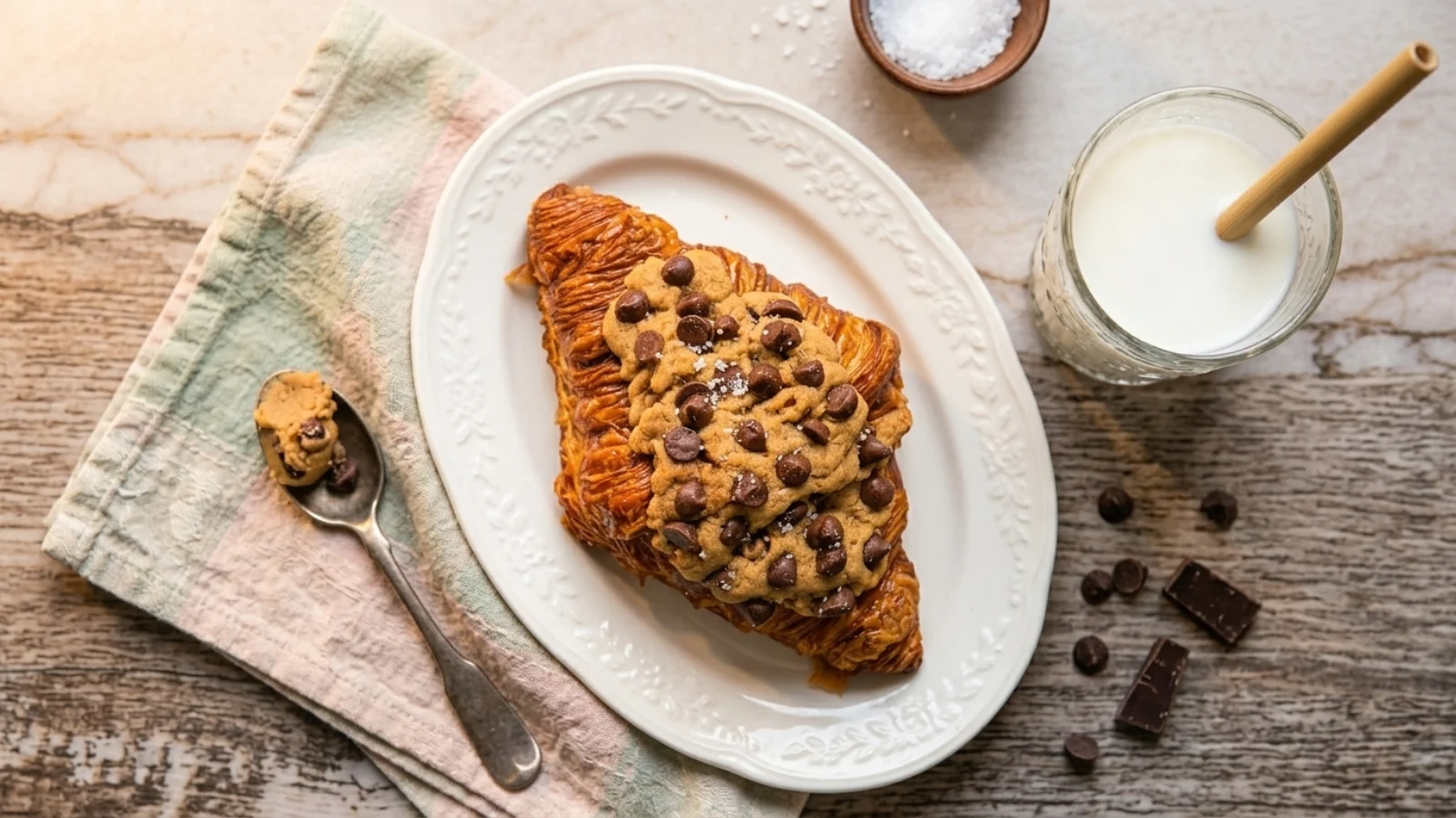 easy-crookie-recipe-on-white-plate-with-glass-of-milk