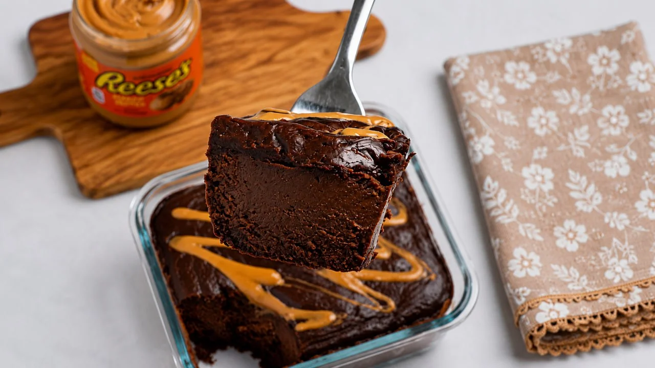 Easy Homemade Recipes 7 Protein Reeses Cheesecake Recipe - easy high protein dessert with peanut butter swirl